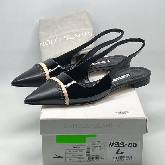 Manolo Blahnik Leather Slingback Flats size 36 - Picture 9 of 11
